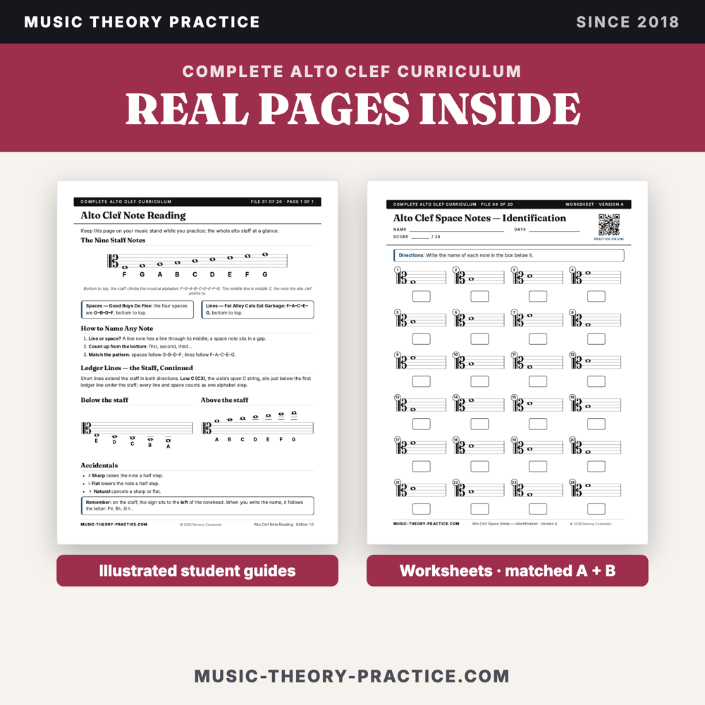 Complete Alto Clef Curriculum — sample pages